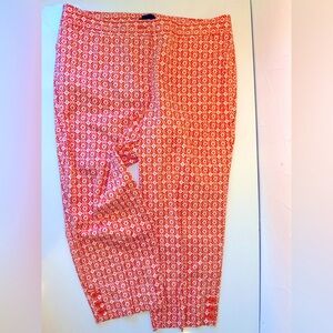 TALBOT’S The PERFECT SKIMMER FLORAL PRINT CROPPED PANTS IN ORANGE & WHITE SZ 16